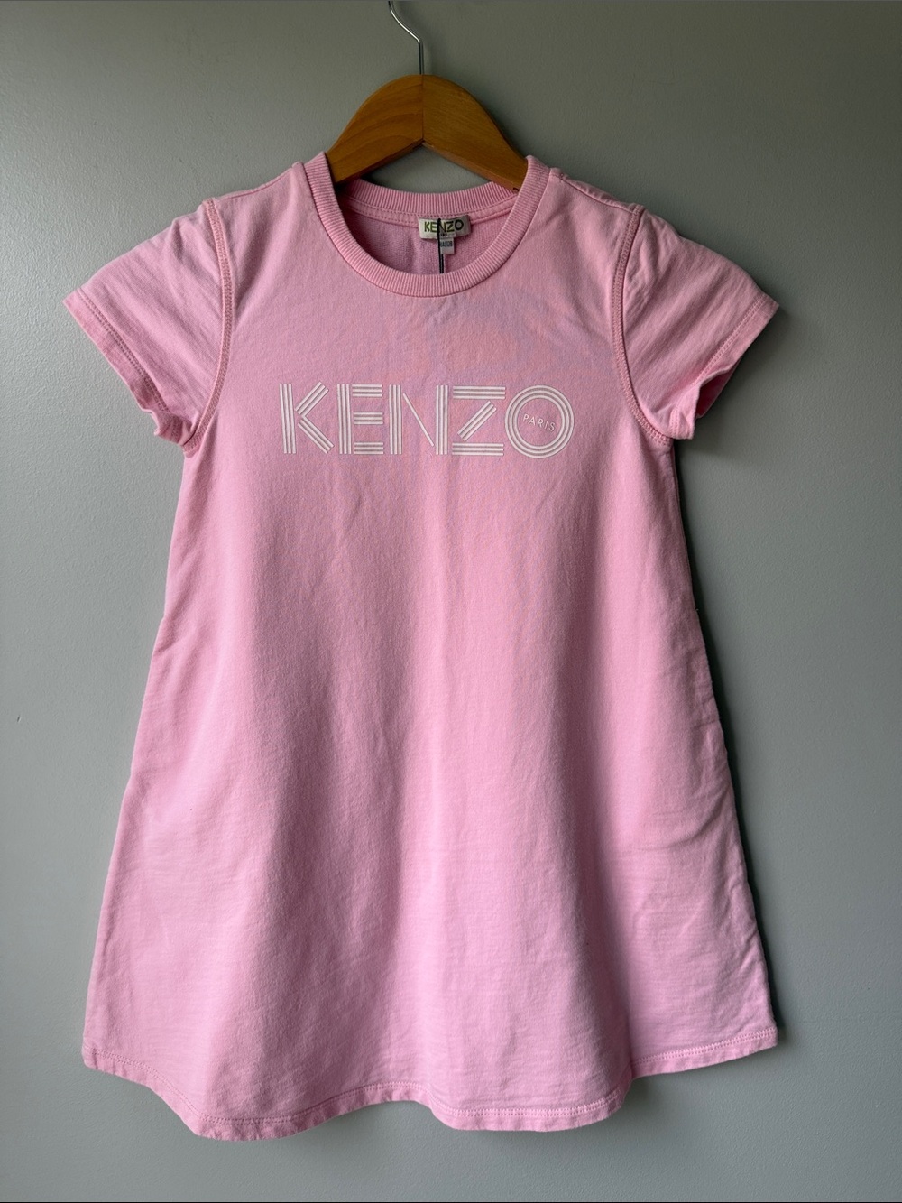 Kenzo kids Pink Short Sleeve Logo Tee Dress 
Size 8